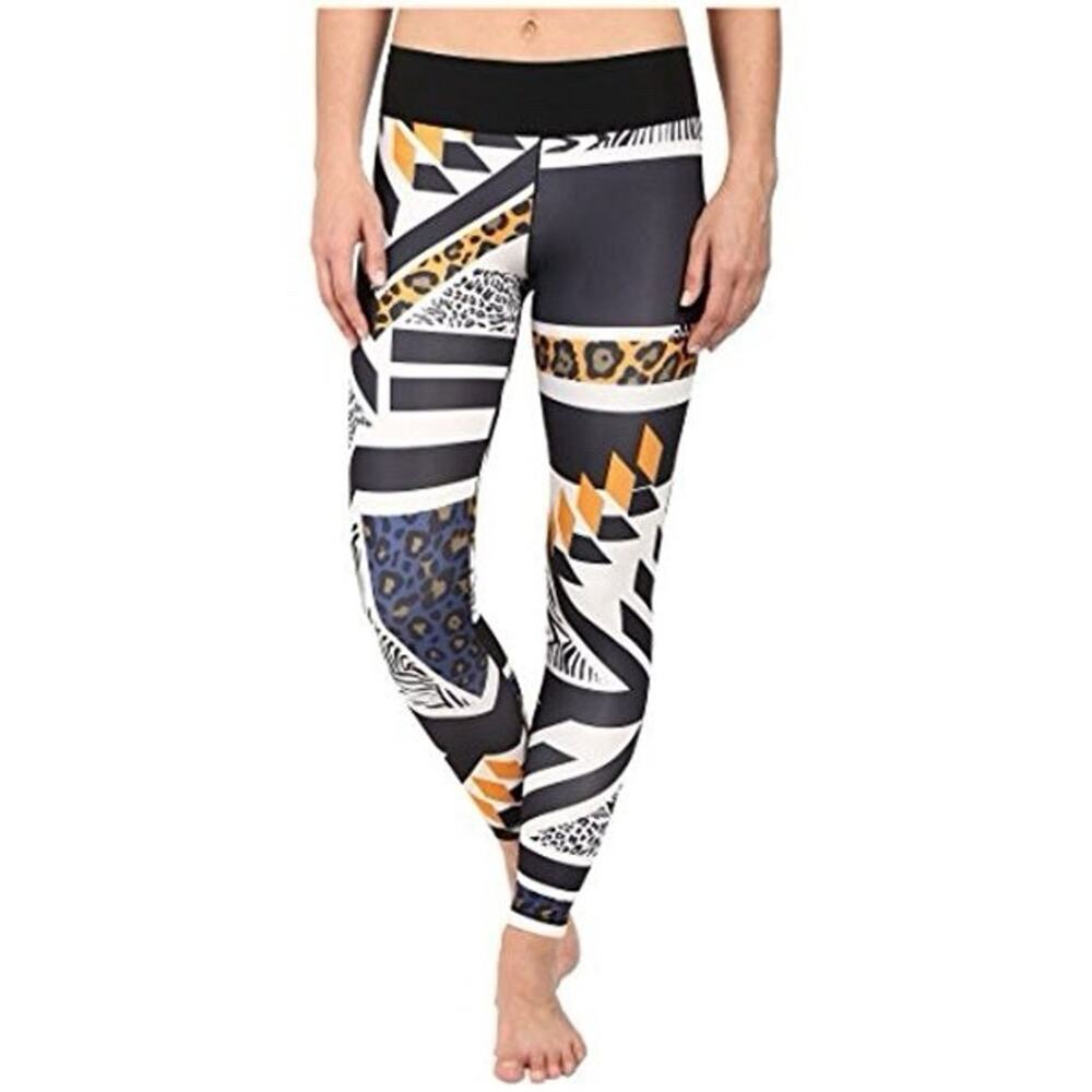 Adidas Women’s M Workout Mid-Rise Leggings Around The World Africa Tribal Print